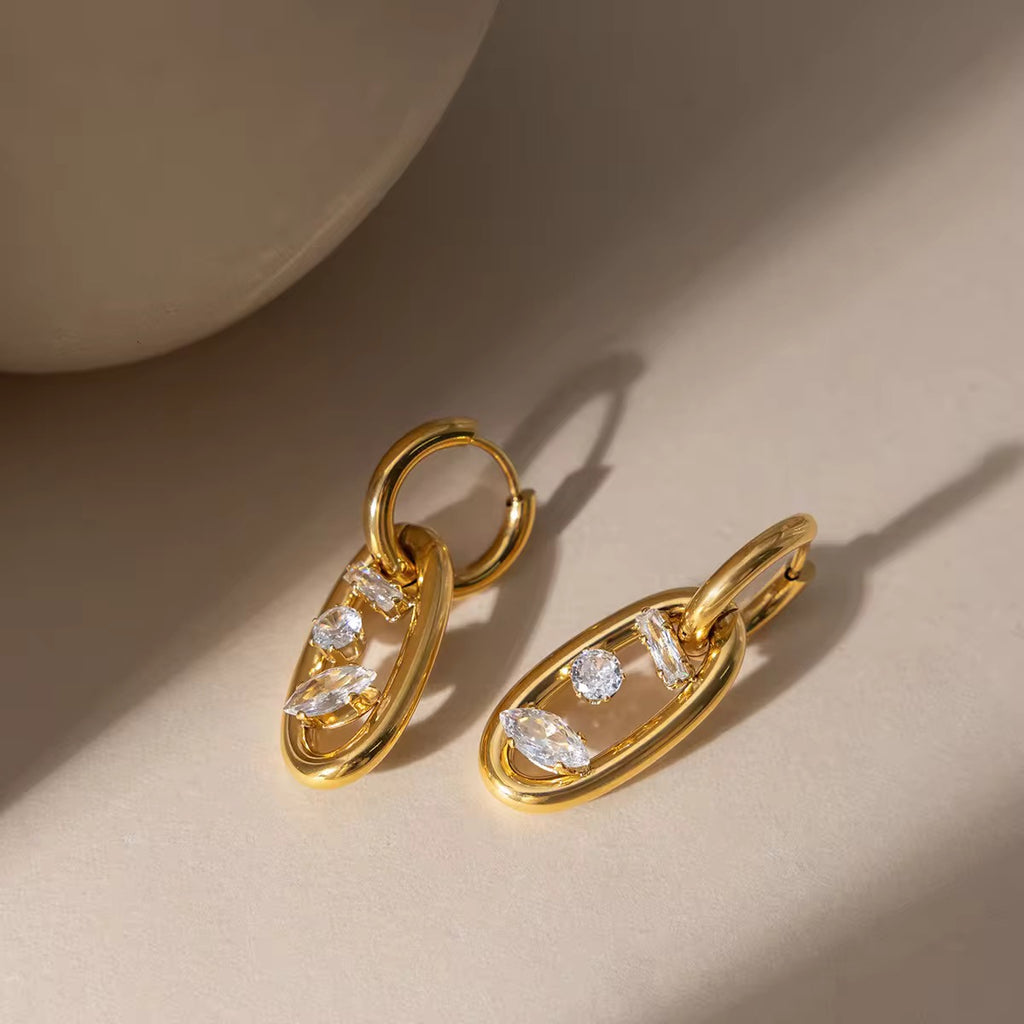 Oval drop earrings