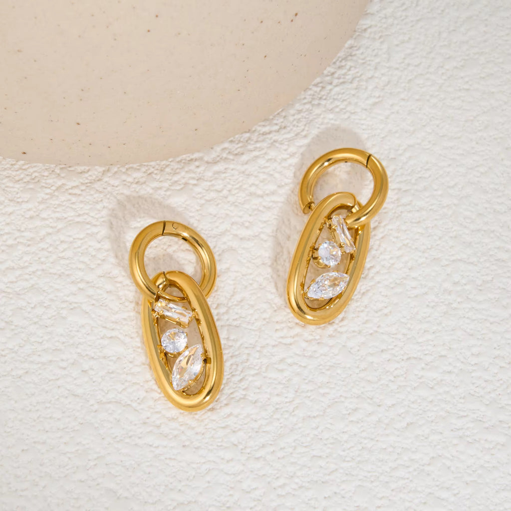 Oval drop earrings