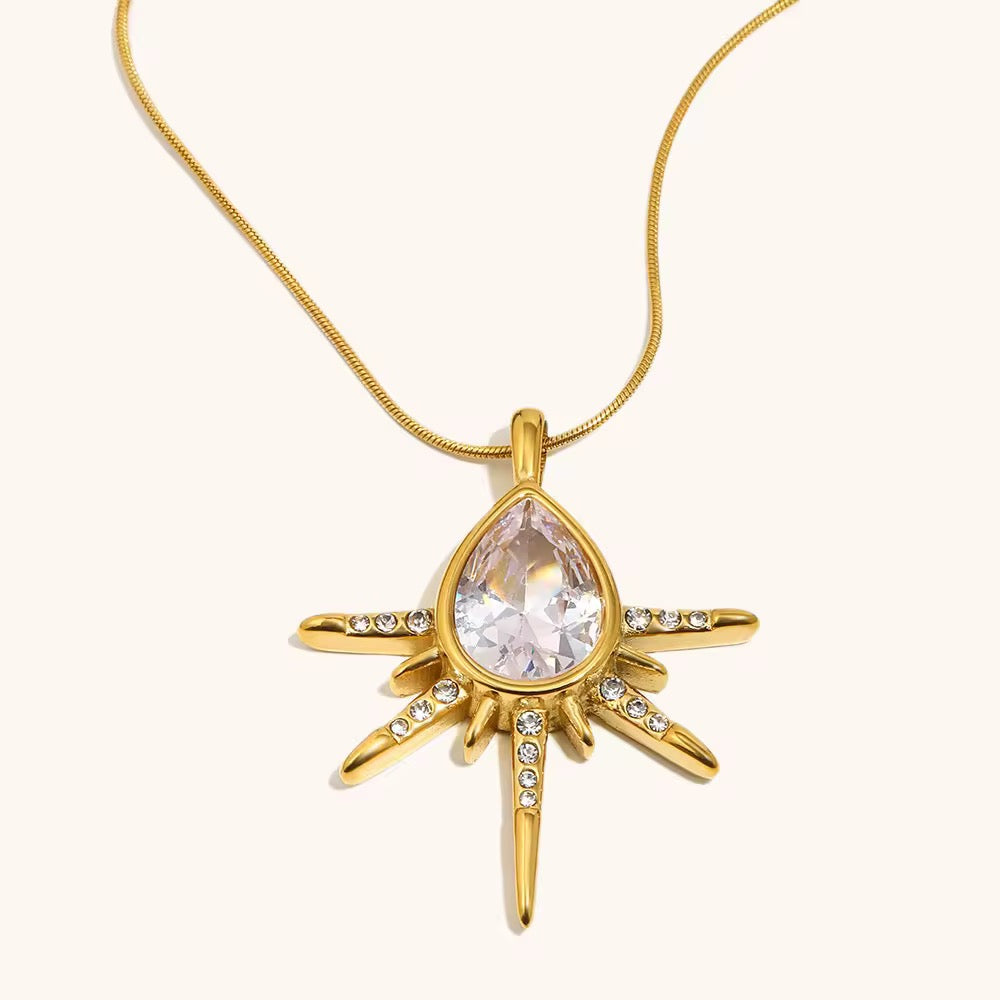 Sunburst Teardrop Necklace