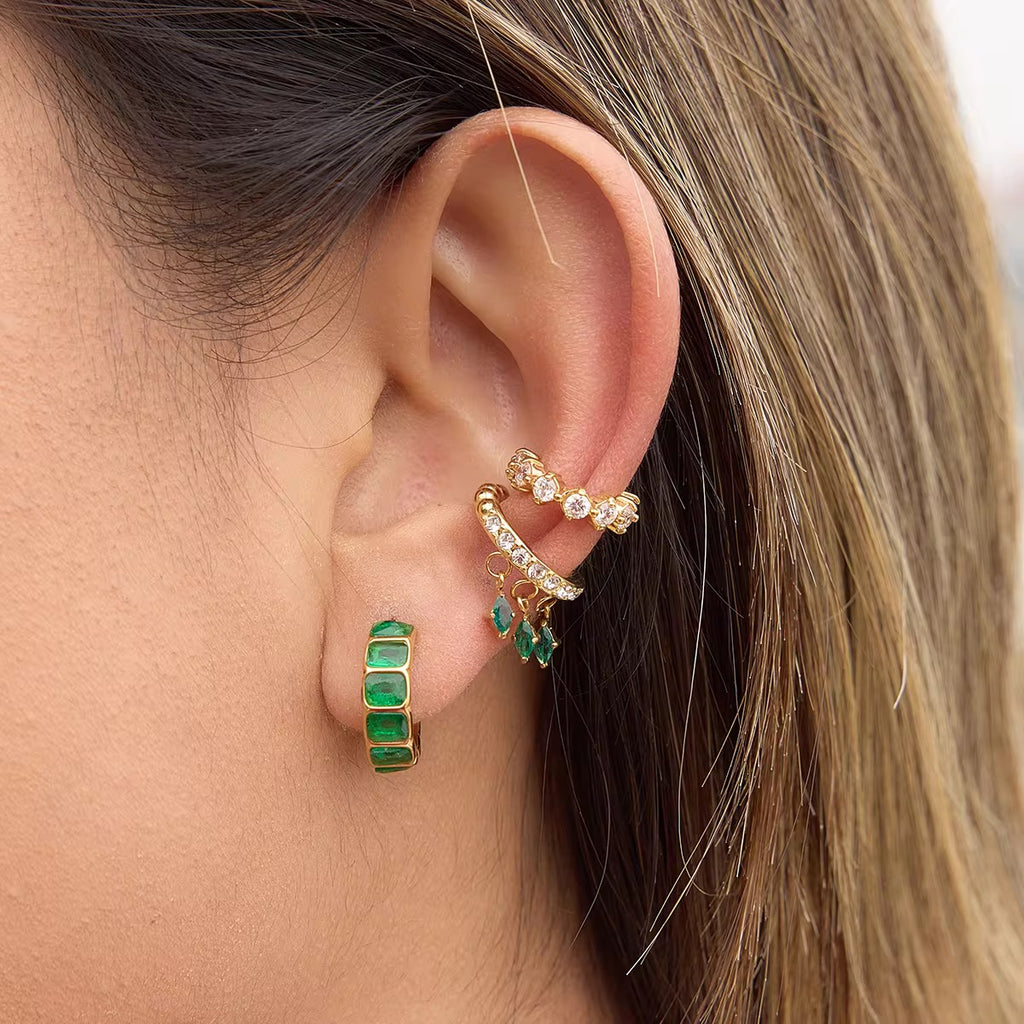Emerald Crystal Hoop earrings
