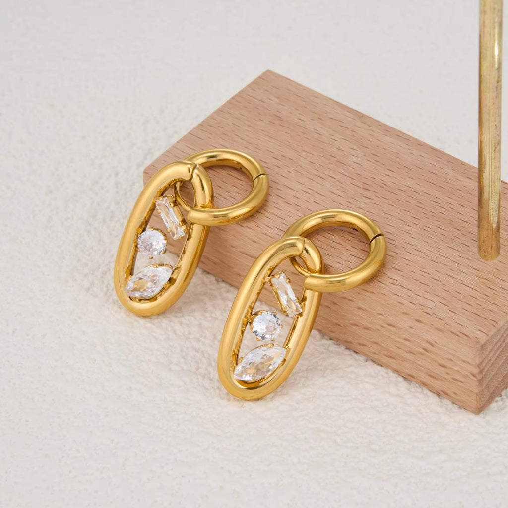 Oval drop earrings