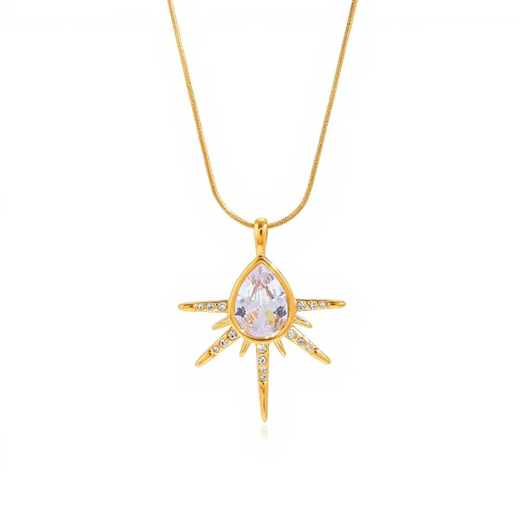 Sunburst Teardrop Necklace