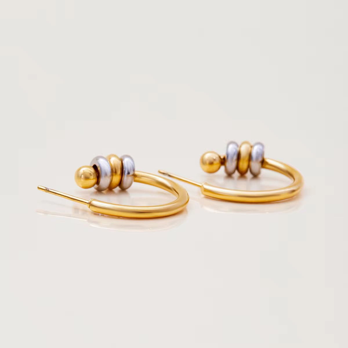 Two Tone Gold Hoop Earring